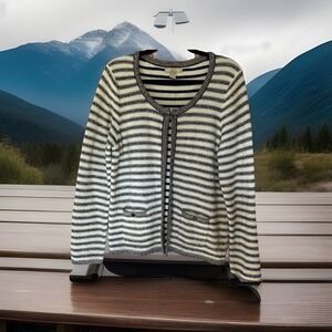 Banana Republic Striped Knit Cardigan Jacket – Nautical‎ Sweater Blazer, Size XL